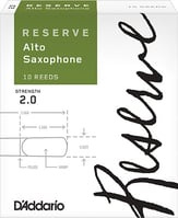D'Addario Reserve Alto Saxophone Reeds #2 Box of 10 Reeds-P.O.P.